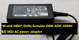 *Brand NEW* Delta Genuine OEM ADP-40MH BD MSI computers laptop charger AC power adapter